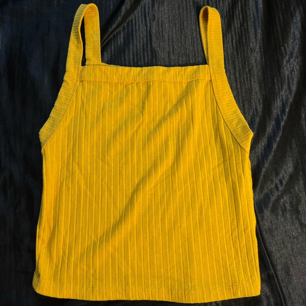 Yellow Cropped Tank Top